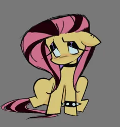 Size: 910x960 | Tagged: safe, artist:trixieacc06, derpibooru import, fluttershy, pegasus, pony, bracelet, choker, emoshy, image, jpeg, sitting, solo, spiked wristband, wristband