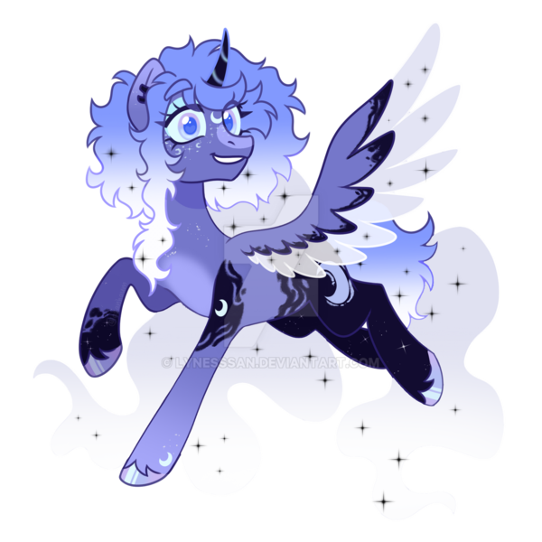 Size: 1280x1280 | Tagged: safe, artist:lynesssan, derpibooru import, oc, oc:lunette, alicorn, pony, alternate design, colored wings, deviantart watermark, female, image, mare, multicolored wings, obtrusive watermark, png, simple background, solo, transparent background, twitterina design, watermark, wings