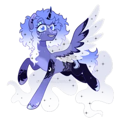 Size: 1280x1280 | Tagged: safe, artist:lynesssan, derpibooru import, oc, oc:lunette, alicorn, pony, alternate design, colored wings, deviantart watermark, female, image, mare, multicolored wings, obtrusive watermark, png, simple background, solo, transparent background, twitterina design, watermark, wings