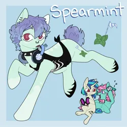 Size: 2000x2000 | Tagged: safe, artist:orionofthestars, derpibooru import, minty, vinyl scratch, oc, oc:spearmint, earth pony, pony, unicorn, choker, female, g3, image, jpeg, lesbian, magical lesbian spawn, offspring, parent:minty, parent:vinyl scratch, parents:minty scratch, spiked choker, trio