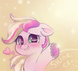 Size: 1196x1090 | Tagged: safe, artist:avui, derpibooru import, oc, oc:vanilla twirl, pony, bust, chibi, cute, heart, image, jpeg, stars