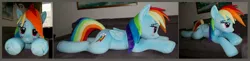 Size: 5324x1308 | Tagged: safe, artist:calusariac, derpibooru import, rainbow dash, pony, image, irl, jpeg, life size, photo, plushie, solo