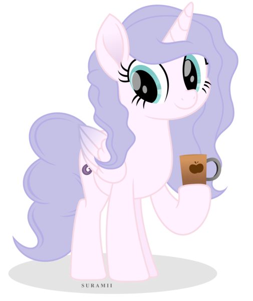 Size: 4857x5775 | Tagged: safe, artist:suramii, derpibooru import, oc, oc:dragon heart, alicorn, pony, absurd resolution, coffee mug, female, image, mare, mug, png, simple background, solo, transparent background