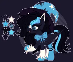 Size: 2344x1988 | Tagged: safe, artist:justsadluna, derpibooru import, oc, unofficial characters only, bat pony, pony, bat pony oc, bat wings, bow, clothes, eyelashes, fangs, female, hat, image, mare, nightcap, png, socks, solo, unshorn fetlocks, wings