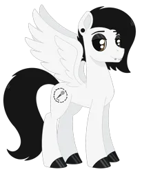 Size: 1307x1590 | Tagged: safe, artist:dyonys, derpibooru import, oc, oc:motionless white, unofficial characters only, pegasus, pony, chris cerulli, ear piercing, eyeshadow, hoof polish, image, makeup, male, motionless in white, pegasus oc, piercing, png, simple background, solo, stallion, transparent background, wings