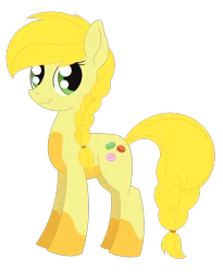 Size: 1367x1666 | Tagged: safe, artist:dyonys, derpibooru import, oc, oc:lemon macaroon, earth pony, pony, braid, coat markings, earth pony oc, female, image, mare, png, simple background, solo, transparent background