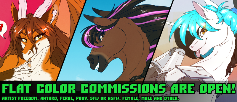 Size: 1872x809 | Tagged: safe, artist:sunny way, derpibooru import, anthro, pony, advertisement, advertising, any gender, any species, art, art for you, artwork, colored, comm, commission, commission open, commission slot, commissions open, comms, digital art, female, feral, flat colors, image, male, png, slot