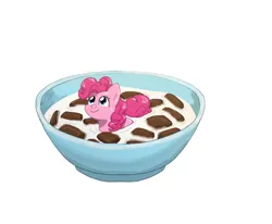 Size: 880x724 | Tagged: safe, artist:solixy406, derpibooru import, pinkie pie, earth pony, pony, bowl, cereal, cereal bowl, female, food, image, mare, png, ponies in food, simple background, solo, white background