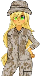 Size: 683x1300 | Tagged: safe, artist:edy_january, artist:zakro, derpibooru import, applejack, human, equestria girls, equestria girls series, breasts, busty applejack, camouflage, clothes, free to use, hat, image, link in description, marine, marines, military, military uniform, png, simple background, soldier, transparent background, uniform, uniform hat, united states, usmc