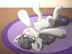 Size: 1600x1200 | Tagged: safe, artist:yourpennypal, derpibooru import, octavia melody, earth pony, pony, behaving like a dog, chest fluff, female, image, jpeg, lying down, on back, solo, tongue out