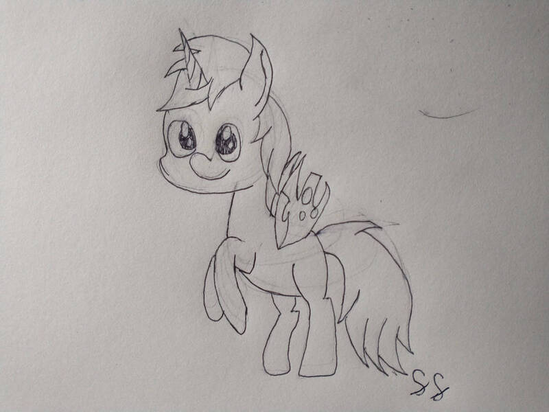 Size: 1032x774 | Tagged: safe, artist:script singer, derpibooru import, alicorn, changeling, pegasus, unicorn, image, jpeg, male, paper, solo, traditional art