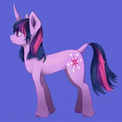 Size: 2048x2048 | Tagged: safe, artist:twilightsparkee, derpibooru import, twilight sparkle, pony, unicorn, curved horn, female, horn, image, jpeg, solo, unicorn twilight