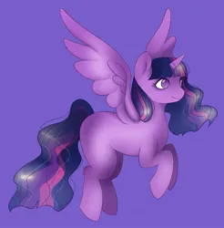 Size: 1749x1777 | Tagged: safe, artist:twilightsparkee, derpibooru import, twilight sparkle, twilight sparkle (alicorn), alicorn, pony, female, image, jpeg, purple background, simple background, solo