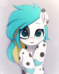 Size: 2000x2500 | Tagged: safe, artist:luminousdazzle, derpibooru import, oc, unnamed oc, unofficial characters only, earth pony, pony, appaloosa, coat markings, cute, female, image, long mane, lying down, mare, png, smiling, solo, solo female, spots, unshorn fetlocks