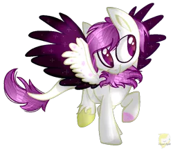 Size: 832x726 | Tagged: safe, artist:angellightyt, derpibooru import, oc, unofficial characters only, pegasus, pony, base used, chest fluff, colored wings, female, image, mare, pegasus oc, png, raised hoof, simple background, smiling, solo, starry wings, transparent background, two toned wings, wings