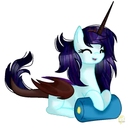 Size: 748x744 | Tagged: safe, artist:angellightyt, derpibooru import, oc, unofficial characters only, alicorn, bat pony, bat pony alicorn, pony, base used, bat pony oc, bat wings, eyelashes, eyes closed, female, horn, image, mare, png, simple background, smiling, solo, transparent background, wings