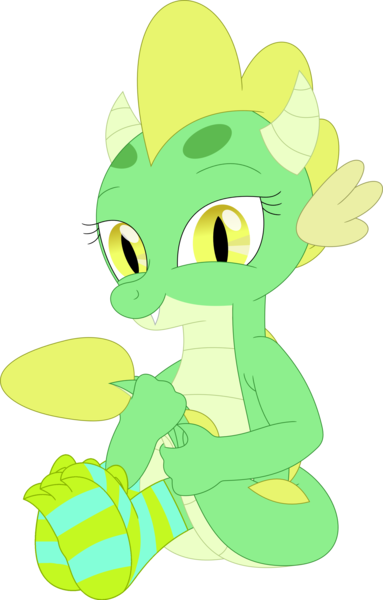 Size: 2286x3580 | Tagged: safe, artist:ponygamer2020, artist:porygon2z, derpibooru import, edit, oc, oc:jade, unofficial characters only, dragon, clothes, cute, female, image, looking at you, png, prehensile tail, simple background, smiling, smiling at you, sock fetish, socks, striped socks, tail, tail hold, transparent background, vector