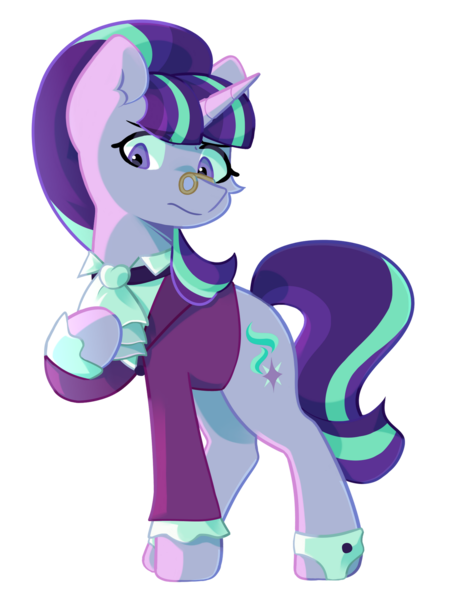 Size: 1280x1673 | Tagged: safe, artist:tater, derpibooru import, snowfall frost, starlight glimmer, pony, unicorn, clothes, glasses, image, pince-nez, png, simple background, solo, transparent background