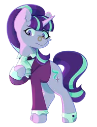 Size: 1280x1673 | Tagged: safe, artist:tater, derpibooru import, snowfall frost, starlight glimmer, pony, unicorn, clothes, glasses, image, pince-nez, png, simple background, solo, transparent background