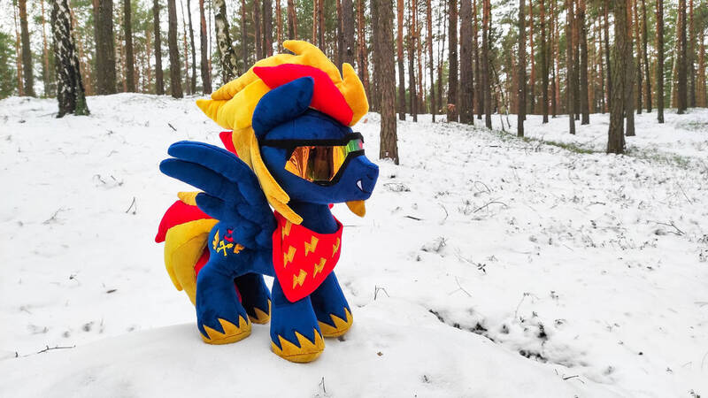 Size: 1192x670 | Tagged: safe, artist:mgrdash, derpibooru import, oc, pegasus, firesky, image, jpeg, maker:adamar44, photo, snow, sunglasses, winter