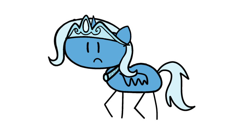 Size: 2124x1200 | Tagged: safe, artist:mystery shore, derpibooru import, idw, trixie, alicorn, pony, reflections, spoiler:comic, alicornified, crown, female, image, in a nutshell, in a nutshell but mirror version, jewelry, mare, mirror universe, png, princess of humility, race swap, regalia, simple background, solo, stick pony, transparent background, trixiecorn