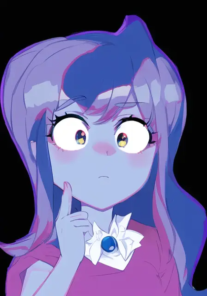 Size: 448x640 | Tagged: safe, artist:luckreza8, derpibooru import, machine learning generated, princess luna, human, equestria girls, anime, black background, female, image, pinegraph, png, simple background, solo, vice principal luna