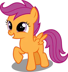 Size: 5000x5293 | Tagged: safe, artist:dashiesparkle, derpibooru import, scootaloo, pegasus, pony, owl's well that ends well, season 1, cute, cutealoo, female, filly, foal, happy, image, png, simple background, smiling, solo, transparent background, vector