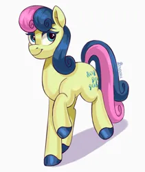 Size: 1685x2000 | Tagged: safe, artist:zendoratpw, derpibooru import, bon bon, sweetie drops, earth pony, pony, image, jpeg, simple background, smiling, solo, white background