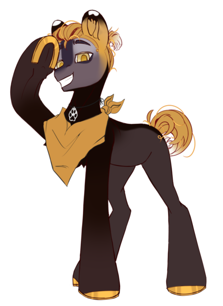 Size: 1824x2500 | Tagged: safe, artist:medkit, derpibooru import, oc, oc:filament, unofficial characters only, earth pony, pony, derpibooru community collaboration, 2023 community collab, bandana, big eyes, clothes, earth pony oc, eyes open, gritted teeth, happy, horseshoes, image, jewelry, looking at you, male, paint tool sai 2, paws, pendant, plastic thread, png, raised eyebrows, raised hoof, short mane, short tail, simple background, sketch, smiling, solo, stallion, standing, tail, teeth, transparent background, wolf paw