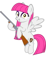 Size: 6200x8000 | Tagged: safe, artist:severity-gray, derpibooru import, oc, oc:storm cloud, unofficial characters only, pegasus, pony, absurd resolution, cutie mark, derpibooru exclusive, eyeshadow, female, flying, grin, gun, hime cut, image, looking at you, makeup, mare, pegasus oc, png, project zomboid, shotgun, smiling, smiling at you, solo, spread wings, weapon, wings