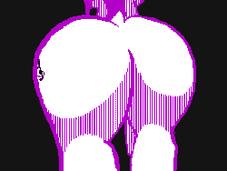 Size: 1263x951 | Tagged: suggestive, derpibooru import, oc, oc:violet ray, unofficial characters only, pony, animated, butt, cutie mark, female, flipnote studio, gif, image, mare, plot, rear view, solo, solo female, the ass was fat, walk cycle, walking
