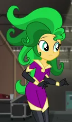 Size: 424x718 | Tagged: safe, derpibooru import, screencap, mane-iac, sunset shimmer, equestria girls, movie magic, spoiler:eqg specials, clothes, costume, cropped, image, png, solo