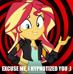 Size: 564x569 | Tagged: safe, derpibooru import, sunset shimmer, equestria girls, female, female hypnotist, goddess, hypnosis, hypnotist, hypnotized, image, jpeg, mistake, solo, solo female