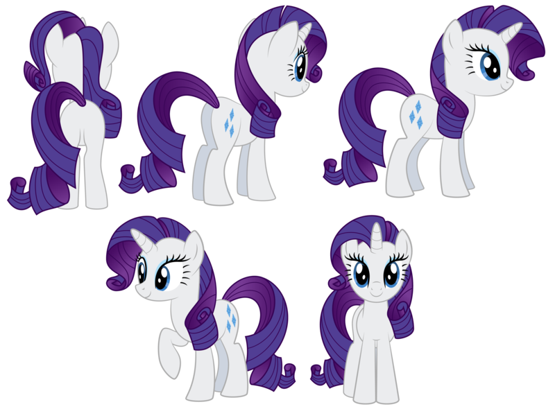 Size: 4961x3661 | Tagged: safe, artist:culu-bluebeaver, derpibooru import, rarity, pony, unicorn, digital, digital art, horn, image, png, reference, reference sheet, simple background, smiling, transparent, transparent background, vector, vector trace