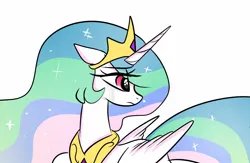 Size: 1254x818 | Tagged: safe, artist:petaltwinkle, derpibooru import, princess celestia, alicorn, pony, crown, crying, image, jewelry, jpeg, regalia, simple background, solo, white background