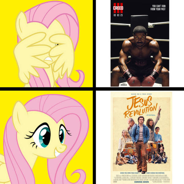 Size: 894x894 | Tagged: safe, artist:chanyhuman, artist:more by chanyhuman, fluttershy, image, jpeg, meme, movie, reaction image