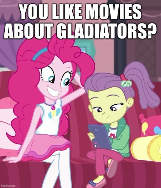 Size: 617x720 | Tagged: safe, derpibooru import, edit, edited screencap, screencap, lily pad (equestria girls), pinkie pie, airplane!, caption, creepy, funny, image, image macro, jpeg, movie reference, phone, smiling, text