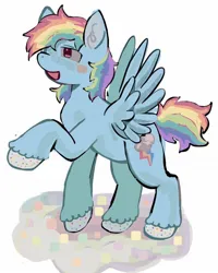 Size: 1080x1350 | Tagged: safe, artist:cupidmotel, derpibooru import, rainbow dash, pegasus, pony, image, jpeg, raised hoof, solo