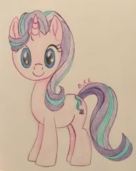 Size: 1844x2316 | Tagged: safe, artist:gracefulart693, derpibooru import, starlight glimmer, pony, unicorn, eyelashes, female, image, jpeg, mare, smiling, solo, traditional art