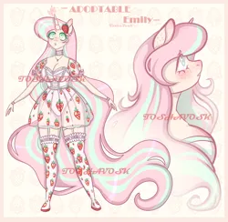 Size: 1280x1249 | Tagged: safe, artist:toshavosk, derpibooru import, oc, unofficial characters only, anthro, unicorn, breasts, bust, cleavage, clothes, dress, female, horn, image, jpeg, see-through, see-through skirt, skirt, unicorn oc