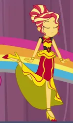 Size: 314x526 | Tagged: safe, derpibooru import, screencap, sunset shimmer, dance magic, equestria girls, spoiler:eqg specials, cropped, flamenco dress, image, png, solo, sunset shimmer flamenco dress