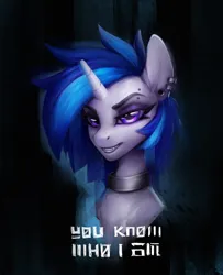 Size: 1562x1920 | Tagged: safe, artist:dashid, derpibooru import, vinyl scratch, unicorn, bust, emoticon, g4, high res, image, jpeg, portrait, solo, text