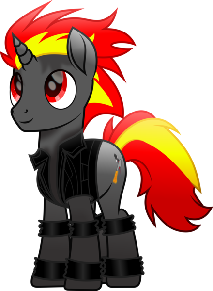 Size: 1773x2415 | Tagged: safe, artist:lincolnbrewsterfan, derpibooru import, oc, oc:shift timescale, unofficial characters only, pony, unicorn, rainbow roadtrip, .svg available, bands, clothes, colored pupils, cute, cute face, cute smile, derpibooru exclusive, embers, fire, gift art, gradient hair, gradient hooves, gradient mane, gradient tail, happy, horn, image, inkscape, jacket, looking up, male, microphone, movie accurate, ocbetes, png, red eyes, red hair, red mane, red tail, shading, sharp horn, simple background, smiling, solo, sparkles, spiky hair, spiky mane, stallion, striped tail, tail, torch, transparent background, two toned hair, two toned mane, two toned tail, unicorn oc, vector, vest, wrist cuffs, yellow hair, yellow mane, yellow tail