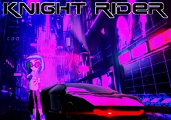 Size: 703x491 | Tagged: artist needed, safe, derpibooru import, vinyl scratch, equestria girls, city, cyberpunk, image, jpeg, kitt, knight rider, neon