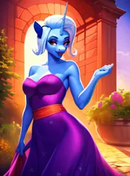 Size: 2279x3072 | Tagged: suggestive, derpibooru import, machine learning assisted, machine learning generated, purplesmart.ai, stable diffusion, trixie, anthro, female, image, jpeg, solo