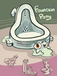 Size: 3000x4000 | Tagged: safe, artist:ja0822ck, derpibooru import, oc, oc:kohlette, ponified, object pony, original species, pegasus, pony, dadaism, duchamp, fountain, image, modern art, png, toilet, urinal