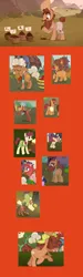 Size: 1280x4288 | Tagged: safe, derpibooru import, screencap, burdock hooffield, buzzard hooffield, gravedigger hooffield, greenhoof hooffield, hilly hooffield, ma hooffield, seedsman hooffield, sprig hooffield, tatterdemalion hooffield, tree h. hooffield, trowel hooffield, earth pony, pony, the hooffields and mccolts, family, gurb hooffield, hooffield family, image, jpeg