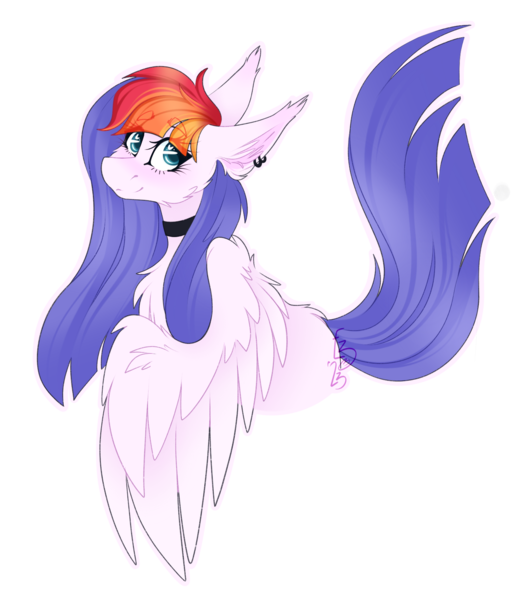 Size: 1476x1706 | Tagged: safe, artist:ezzerie, derpibooru import, oc, oc:marshmallow, unofficial characters only, pegasus, pony, art trade, dtoa, ear fluff, ear piercing, image, piercing, png, simple background, solo, transparent background