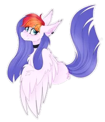 Size: 1476x1706 | Tagged: safe, artist:ezzerie, derpibooru import, oc, oc:marshmallow, unofficial characters only, pegasus, pony, art trade, dtoa, ear fluff, ear piercing, image, piercing, png, simple background, solo, transparent background