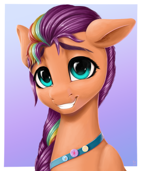 Size: 1029x1232 | Tagged: safe, artist:koshakevich, derpibooru import, sunny starscout, earth pony, pony, bust, female, g5, image, mare, png, portrait, solo